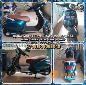 MOTOR LISTRIK BARU MODEL VESPA. MERK GREEN TECH. STNK 6-2030. UNIT DI GLODOK JAKBAR , tersedia melalui melalui situs Jualo