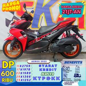 Jual bekas aerox 2022 DP600 servis gratis selama angsuran cash,lokasi di Serpong