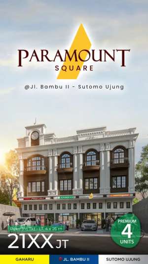 Dijual paramount square jalan bambu 2 lokasi di Medan Timur, tersedia melalui melalui situs Olx
