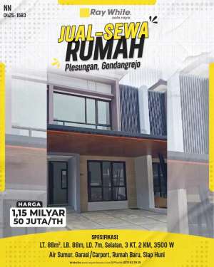 Dijual Rumah Baru 2 Lantai Bagus Siap Huni Dekat Kampus UNS Solo lokasi di Gondangrejo, tersedia melalui melalui situs Olx