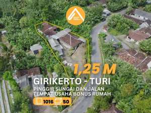 Jual Tanah Turi Pinggir Sungai Bonus Tempat Usaha dan Rumah Tinggal lokasi di Turi, tersedia melalui melalui situs Olx