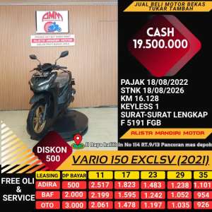 Jual bekas KREDIT DP 500 VARIO 150 EXCLUSIVE 2021 PLAT F BOGOR,lokasi di Pancoran Mas