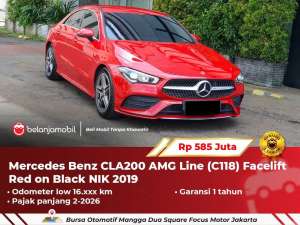 Jual bekas LOW KM Mercy Mercedes Benz CLA200 CLA 200 AMG Line C118 Red 2019,lokasi di 