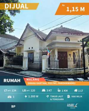 Rumah di Graha Kartika Sulfat Malang Siap Huni Posisi Hook lokasi di Blimbing, tersedia melalui melalui situs Olx