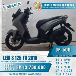 Jual bekas CASH BACK UP 700 RB DAN FRE OLI 3X YAMAHA LEXI S 125 TH 2018,lokasi di Jatiwarna