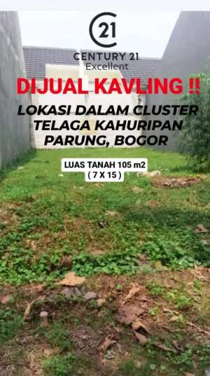 Dijual Kavling siap bangun di dalam cluster di Telaga Kahuripan,Parung lokasi di Parung, tersedia melalui melalui situs Olx