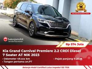 Jual bekas GARANSI 5THKia Grand Carnival Premiere 2.2 7 Seater AT 2023 2024,lokasi di 