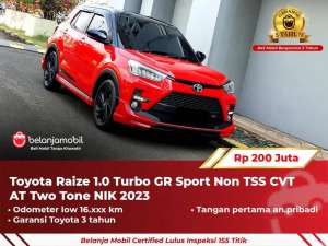 Jual bekas GARANSI 5THToyota Raize 1.0 Turbo GR Sport CVT AT 2023 2024,lokasi di 