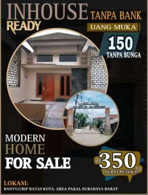 KREDIT RUMAH INHOUSE mepet pakal benowo Surabaya barat lokasi di Sawahan, tersedia melalui melalui situs Olx