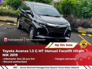 Jual bekas LOW KM 25RBToyota Avanza 1.3 G MT Manual Facelift Hitam 2019 2020,lokasi di 