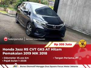Jual bekas LOW KMHonda Jazz RS CVT GK5 AT Hitam 2018 2019,lokasi di 