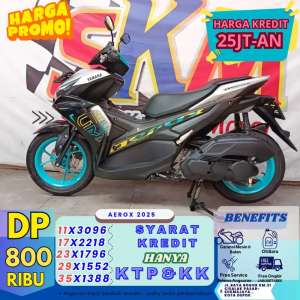 Jual bekas potongan tenor 2bulan aerox tahun 2025 DP800 cash credit,lokasi di Pancoran Mas