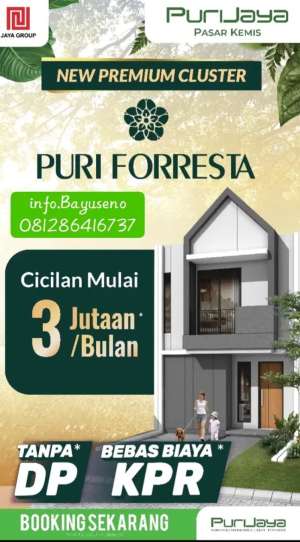 Puri jaya Baru forresta free biaya DP 0 lokasi di Pasar Kemis, tersedia melalui melalui situs Olx