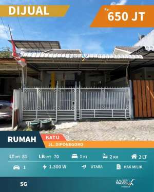 Rumah 600 Jtan Terawat Strategis dekat Jalan poros Diponegoro Batu lokasi di Batu, tersedia melalui melalui situs Olx