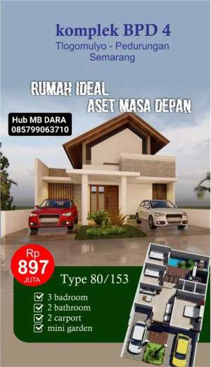 Rumah Mewah 2 Lantai Siap Bangun Murah di BPD Tlogomulyo lokasi di Pedurungan, tersedia melalui melalui situs Olx