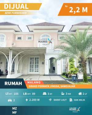 Rumah Semi Furnished Di Grand Permata Jingga Sawojajar Malang lokasi di Kedungkandang, tersedia melalui melalui situs Olx