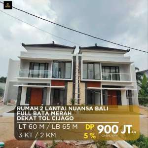S628.Rumah Cantik Nuansa Bali Full Bata Merah Free biaya di Sukmajaya lokasi di Sukmajaya, tersedia melalui melalui situs Olx