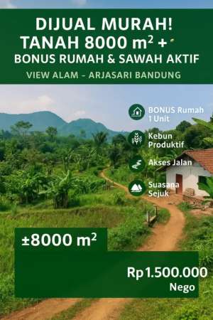Tanah Murah 8000m Bonus Rumah Sawah Aktif Arjasari Bandung View Alam lokasi di Arjasari, tersedia melalui melalui situs Olx