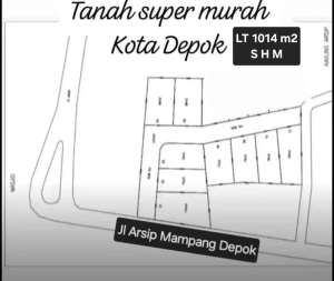 TANAH SUPER MURAH BONUS GUDANG JALAN ARSIP MAMPANG PANCORAN MAS DEPOK lokasi di Pancoran Mas, tersedia melalui melalui situs Olx