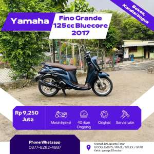 Jual bekas Yamaha Fino Grande 125cc bluecore fi Tahun 2017,lokasi di Tebet