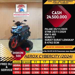 Jual bekas AEROX CYBERCITY 2024 MOTOR MATIC RASA BARU BISA DI KREDIT,lokasi di Sukmajaya