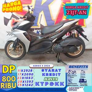 Jual bekas aerox tahun 2024 dp800 servis gratis selama angsuran cash credit,lokasi di Koja