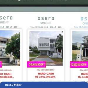 Dijual Rumah Brand New Cluster Asera Harapan Indah Bekasi , tersedia melalui melalui situs Rumah123