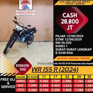 Jual bekas DP 500 BISA BAWA PULANG YAMAHA WR 155 TH 2024,lokasi di Pondok Aren