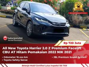 Jual bekas GARANSI 5THAll New Toyota Harrier 2.0 Z Premium TSS 2021 2022,lokasi di 