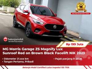 Jual bekas GARANSI 5THMG Morris Garage ZS Magnify Lux Sunroof Red 2023 2024,lokasi di 