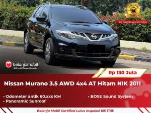 Jual bekas GARANSI 5THNissan Murano 3.5 AWD 4x4 AT Hitam 2011 2012,lokasi di 