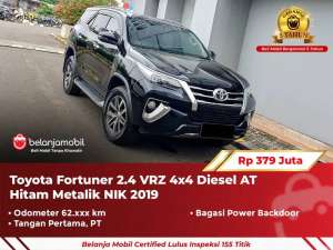 Jual bekas GARANSI 5THToyota Fortuner 2.4 VRZ 4x4 Diesel AT 2019 2020,lokasi di 