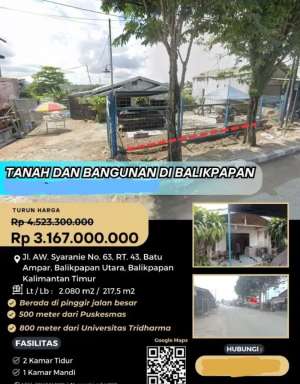 jual murah rumah lokasi di Balikpapan Utara, tersedia melalui melalui situs Olx