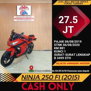Jual bekas NINJA 250 FI 2015 CC 0 KREDIVO TOKPED SPAYLETTER INDODANA GOPAYLETTER,lokasi di Mampang Prapatan