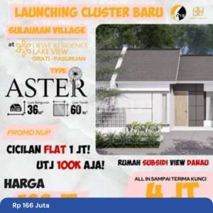 PROMO BESAR Tipe Aster 3660 - 3 Menit dari RSUD Grati , tersedia melalui melalui situs Rumah123