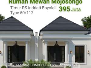 Rumah Baru 300 Jutaan di Mojosongo, Timur POLRES Boyolali, DP Ringan lokasi di Mojosongo, tersedia melalui melalui situs Olx