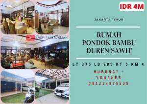 Rumah Pondok Bambu Lt375 Duren Sawit Nego lokasi di Duren Sawit, tersedia melalui melalui situs Olx