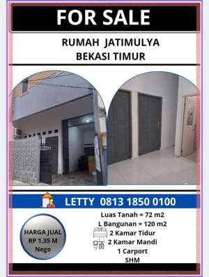 Rumah Siap Huni Jatimulya Bekasi Timur Rp 1.35 M Nego lokasi di Jatimulya, tersedia melalui melalui situs Olx