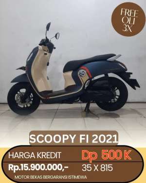 Jual bekas scoopy 2021 motor bekas free oli 3x garansi mesin juga,lokasi di Kembangan