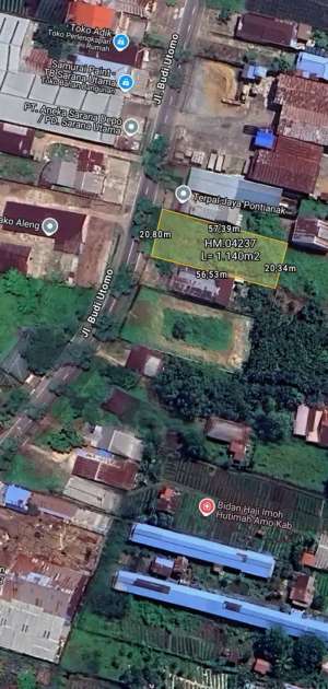 Tanah Strategis Tepi Jln. Budi Utomo lokasi di Pontianak Utara, tersedia melalui melalui situs Olx