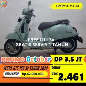 Jual bekas VESPA GTS 150 3V 2024 KREDIT MURAH DP 3,5JUTA ANGSURAN SANGAT RINGAN,lokasi di Kebayoran Baru