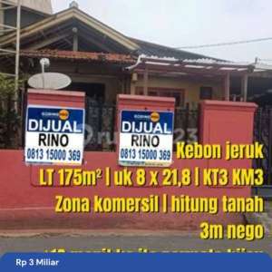 Zona Komersil,ramai Hanya 10 Menit Ke Itc Permata Hijau Rumah Hitung Tanah Jalan Pahlawan Sukabumi Selatan Jakarta Barat , tersedia melalui melalui situs Rumah123