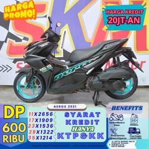 Jual bekas aerox tahun 2021 dp600 garansi mesin 6bulan,lokasi di Tapos
