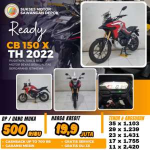 Jual bekas Cb150x th 2022 dp murah banget syarat ktp dan kk langsung order cbx,lokasi di Pancoran Mas