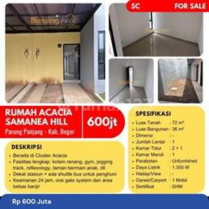 Dijual Cepat Samanea Hill Type Acacia , tersedia melalui melalui situs Rumah123