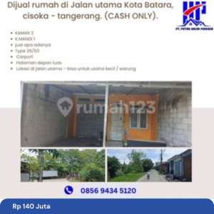 Dijual rumah di Jalan utama Kota Batara, cisoka - tangerang. CASH ONLY. , tersedia melalui melalui situs Rumah123