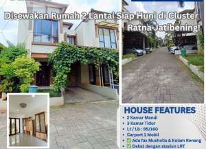 Disewakan Rumah 2 Lantai Siap Huni 60 jt th di Cluster Ratna Jatibening S680A lokasi di jatikramat, tersedia melalui melalui situs Lamudi