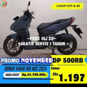 Jual bekas DP 500RIBU HONDA VARIO 160 ABS 2024 ANGSURAN TERJANGKAU BERGARANSI,lokasi di Pasar Baru