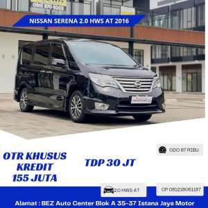 Jual bekas FIRST HAND Nissan Serena 2.0 HWS AT 2016 Hitam,lokasi di 