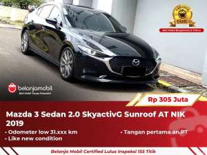 Jual bekas GARANSI 5THMazda 3 Mazda3 Sedan 2.0 SkyactivG AT 2019 2020,lokasi di 
